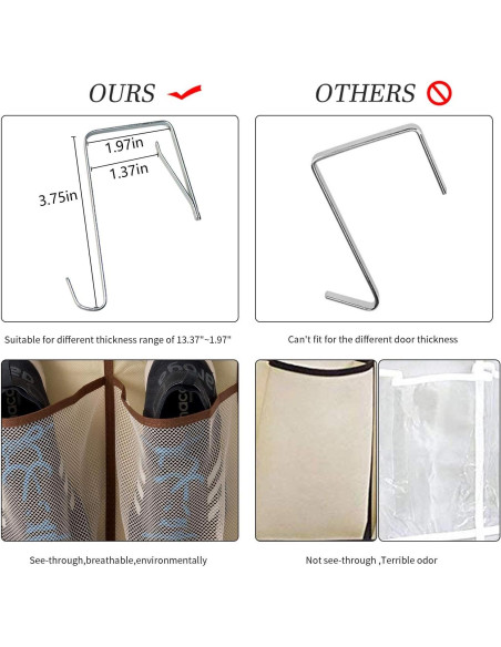 Organizador de Zapatos Colgante KEEPJOY 12 Bolsillos Beige Organizador de Zapatos Colgante KEEPJOY 12 Bolsillos Beige