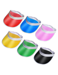 Paquete de 6 Gorras Visera UV Ajustables para Deportes