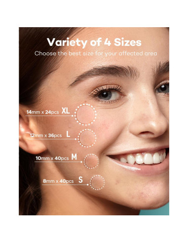 Parches para Granos TKTK - 140 Unidades, 4 Tamaños Hidrocoloide