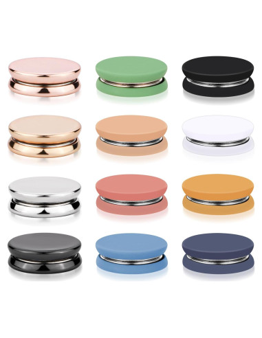 12 Alfileres Magnéticos Coloridos para Hijab - Sin Aguja