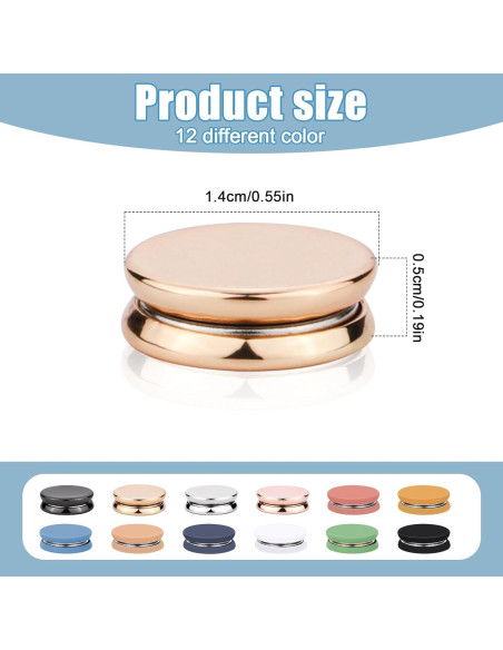 12 Alfileres Magnéticos Coloridos para Hijab - Sin Aguja