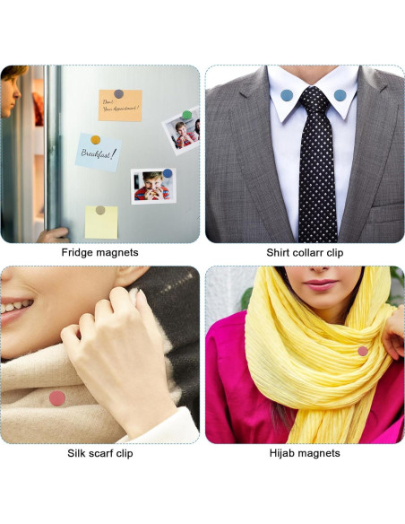 12 Alfileres Magnéticos Coloridos para Hijab - Sin Aguja