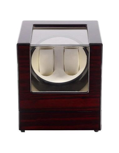 Enrollador de Reloj Uten de Madera Lujo Rojo 4 Modos