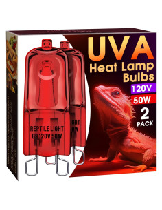 Lámparas de Calor Infrarrojo Briignite G9 50W para Reptiles 2Pack