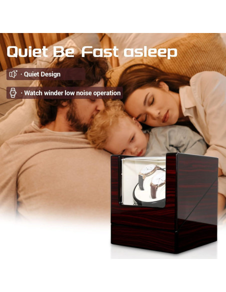 Enrollador de Reloj Uten de Madera Lujo Rojo 4 Modos