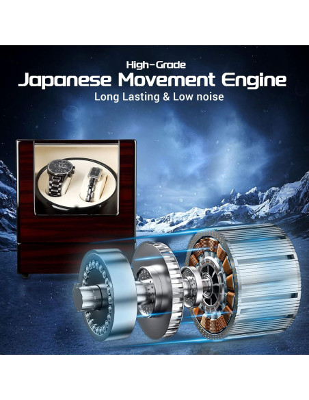 Enrollador de Reloj Uten de Madera Lujo Rojo 4 Modos