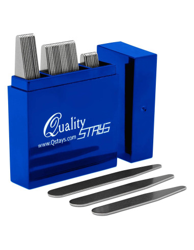 Quality Stays 40 Varillas de Cuello de Metal para Hombre - 3 Tamaños