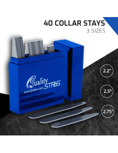 Quality Stays 40 Varillas de Cuello de Metal para Hombre - 3 Tamaños 2