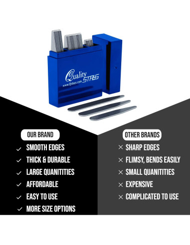 Quality Stays 40 Varillas de Cuello de Metal para Hombre - 3 Tamaños