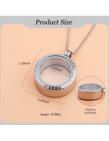 2 Colgantes Flotantes de Acero Inoxidable 30mm Africanbeads