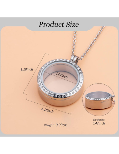 2 Colgantes Flotantes de Acero Inoxidable 30mm Africanbeads