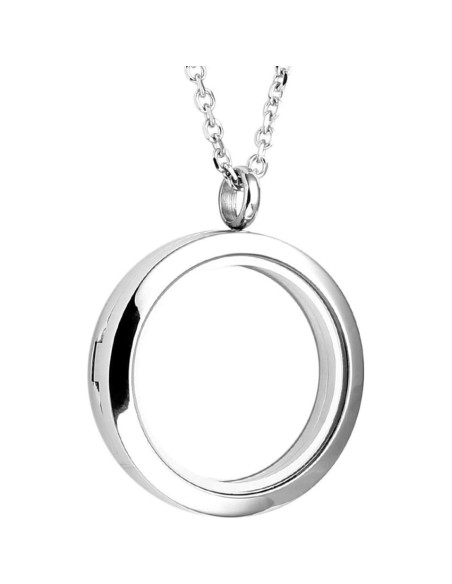 Colgante Locket Redondo Zysta Plata 30mm Acero Inoxidable Colgante Locket Redondo Zysta Plata 30mm Acero Inoxidable