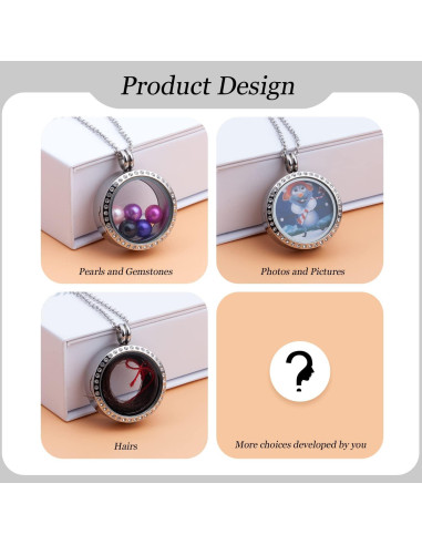 2 Colgantes Flotantes de Acero Inoxidable 30mm Africanbeads