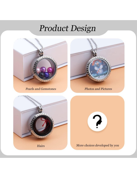 2 Colgantes Flotantes de Acero Inoxidable 30mm Africanbeads