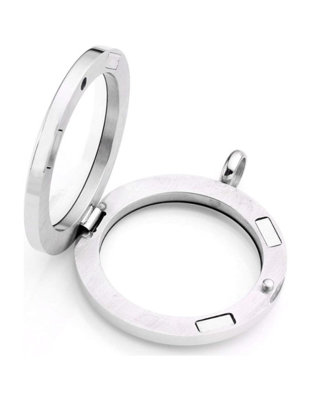 Colgante Locket Redondo Zysta Plata 30mm Acero Inoxidable Colgante Locket Redondo Zysta Plata 30mm Acero Inoxidable