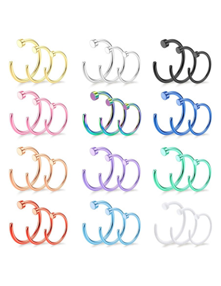 Aros Nasales Drperfect 36PCS Acero Inoxidable 6-12mm Aros Nasales Drperfect 36PCS Acero Inoxidable 6-12mm