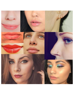 Juego de 24 Aros de Nariz Masedy 20G Acero Inoxidable 6-12MM 2