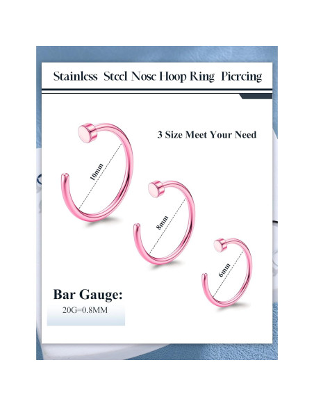 Aros Nasales Drperfect 36PCS Acero Inoxidable 6-12mm Aros Nasales Drperfect 36PCS Acero Inoxidable 6-12mm