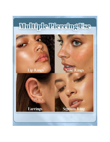 Aros Nasales Drperfect 36PCS Acero Inoxidable 6-12mm