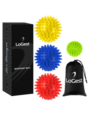 Conjunto de 4 bolas de masaje Logest - Alivio muscular y rehabilitación