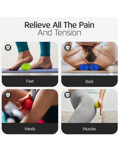 Conjunto de 4 bolas de masaje Logest - Alivio muscular y rehabilitación