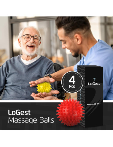 Conjunto de 4 bolas de masaje Logest - Alivio muscular y rehabilitación
