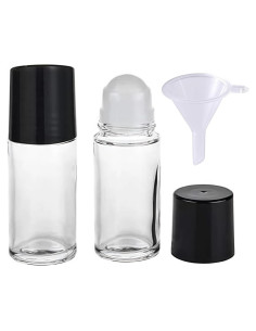 Juego de 2 Botellas Roller de Vidrio Mozff 50ml Negras