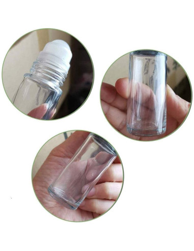 Juego de 2 Botellas Roller de Vidrio Mozff 50ml Negras