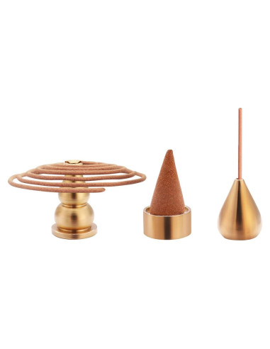 Quemador de Incienso de Latón Chenshuo - 3 Soportes Dorados