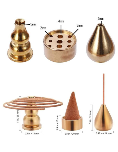 Quemador de Incienso de Latón Chenshuo - 3 Soportes Dorados