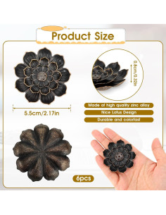 Soporte de Incienso EupHHonycs Loto 6 Piezas Oro 14.7 cm 2