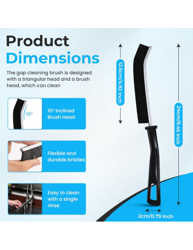 Juego de 7 Cepillos de Limpieza Vivecy para Ranuras y Esquinas