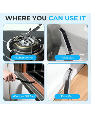 Juego de 7 Cepillos de Limpieza Vivecy para Ranuras y Esquinas