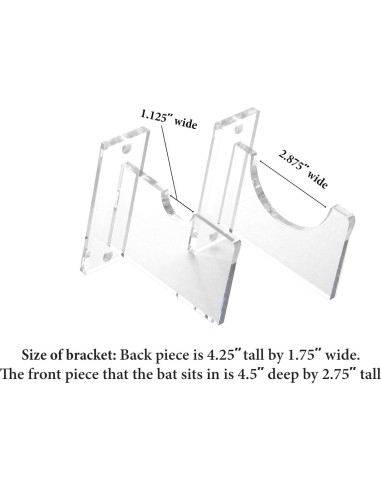 Soporte de Pared Horizontal para Bate de Cricket Acrílico Claro - Better Display Cases