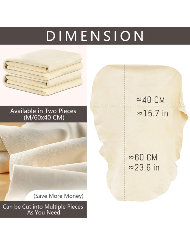 Paño de Chamois Airlab 61x41 cm 2 Unidades Cuero Natural