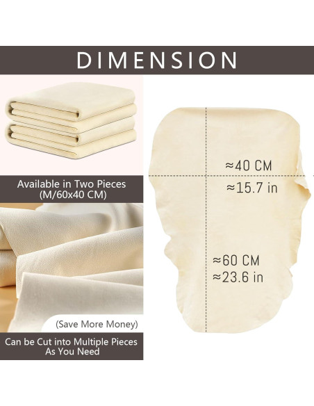 Paño de Chamois Airlab 61x41 cm 2 Unidades Cuero Natural