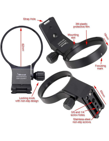 Soporte de Anillo de Montaje en Trípode iShoot para Sigma 105mm y 100-400mm