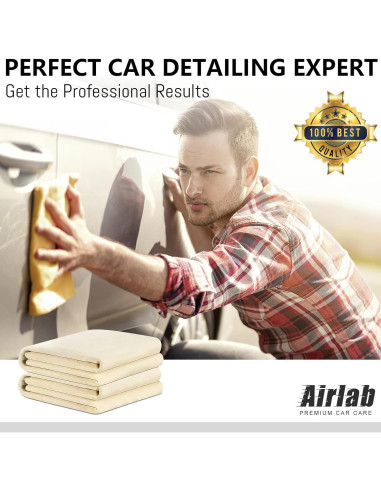 Paño de Chamois Airlab 61x41 cm 2 Unidades Cuero Natural