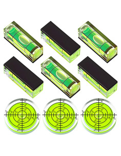 Set de Niveles de Burbuja Dreyoo 9 Piezas Magnéticos 10x10mm
