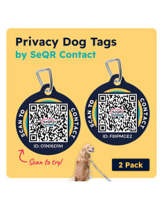 Etiquetas de Privacidad para Mascotas SeQR - Paquete de 2, Marino