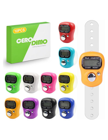 Paquete de 10 Contadores Digitales de Pulgar CeroDimo LCD