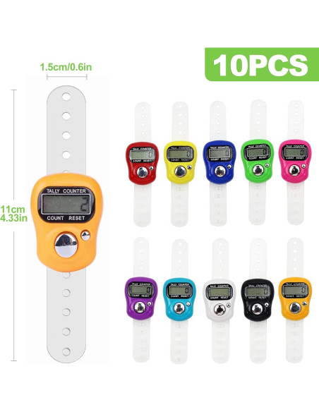 Paquete de 10 Contadores Digitales de Pulgar CeroDimo LCD