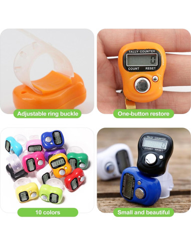 Paquete de 10 Contadores Digitales de Pulgar CeroDimo LCD
