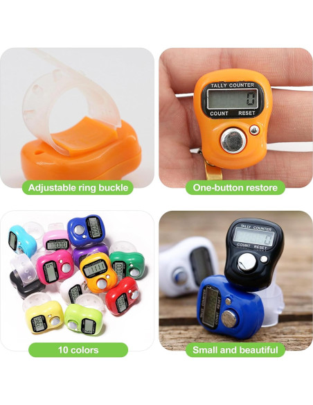 Paquete de 10 Contadores Digitales de Pulgar CeroDimo LCD