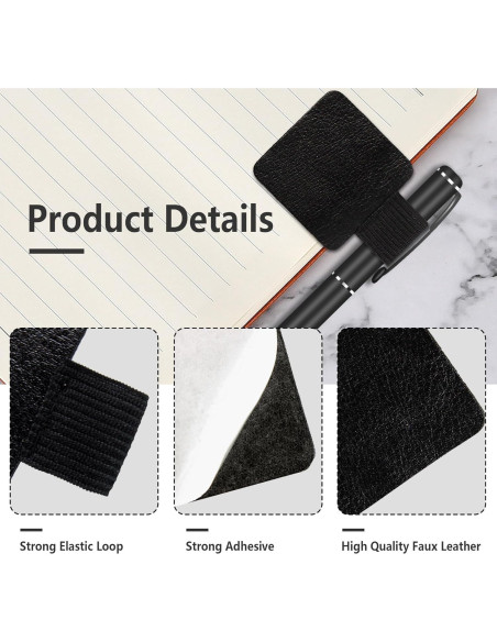 12 Soportes de Lazo para Bolígrafo AUXBC Autoadhesivos