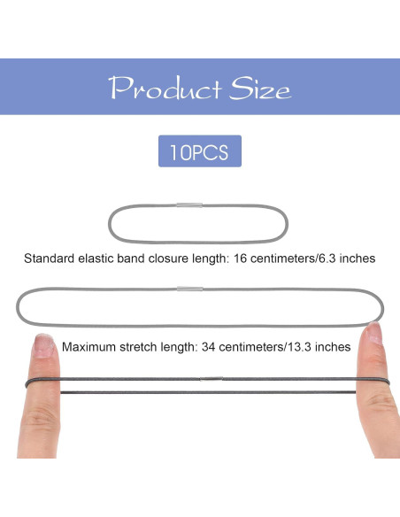 10 Bandas Elásticas para Cuadernos Aysatogc - Tamaño Estándar