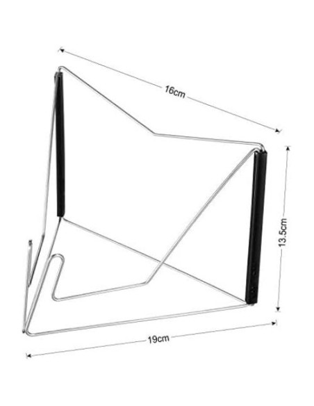 Soportes de Libros Plegables Maitys - 2 Piezas Ajustables Negro