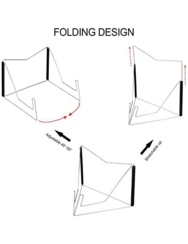 Soportes de Libros Plegables Maitys - 2 Piezas Ajustables Negro