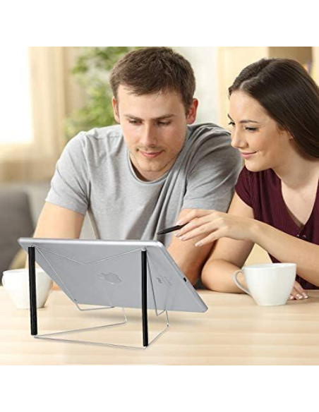 Soportes de Libros Plegables Maitys - 2 Piezas Ajustables Negro