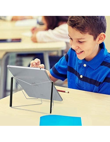 Soportes de Libros Plegables Maitys - 2 Piezas Ajustables Negro